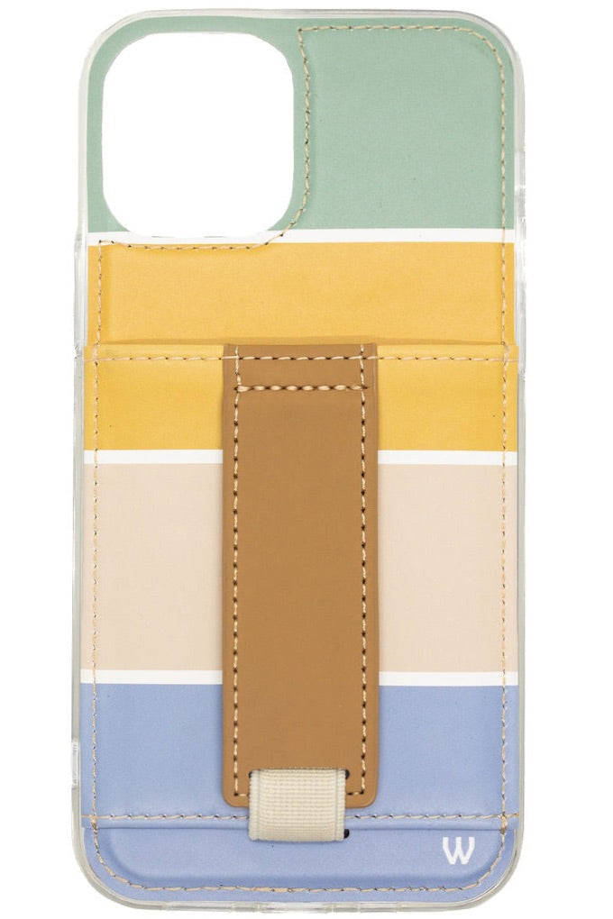 a phone case with a leather strap