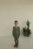 Bamboo Two Piece Pajamas | Santa Checkerboard