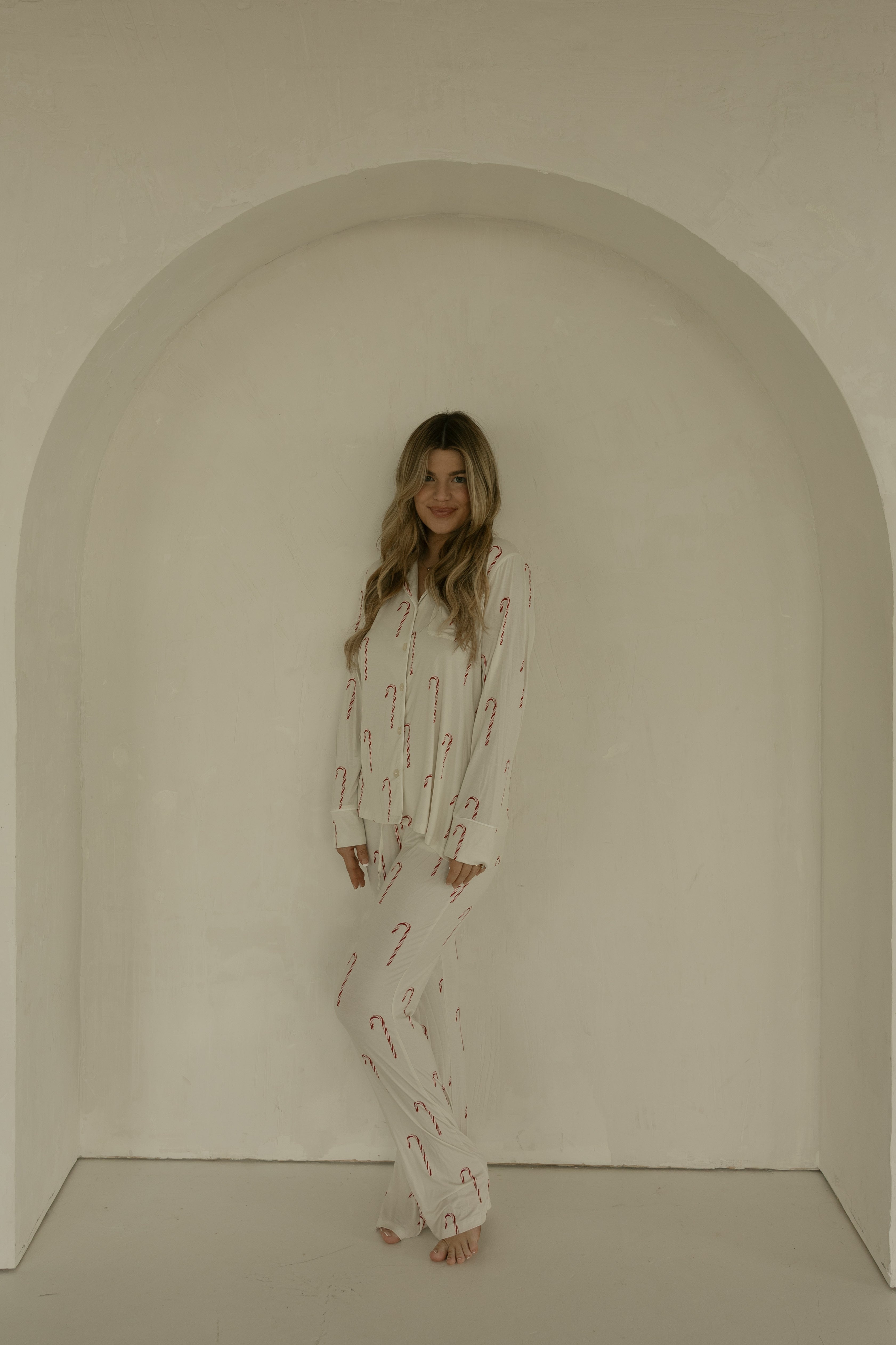 Long Sleeve Women's Bamboo Pajamas | Candy Cane