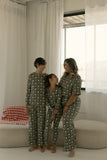Pre-Teen Straight Leg Bamboo Pajamas | Santa Checkerboard