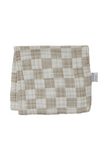 Taupe Checkered Muslin Burp Cloth
