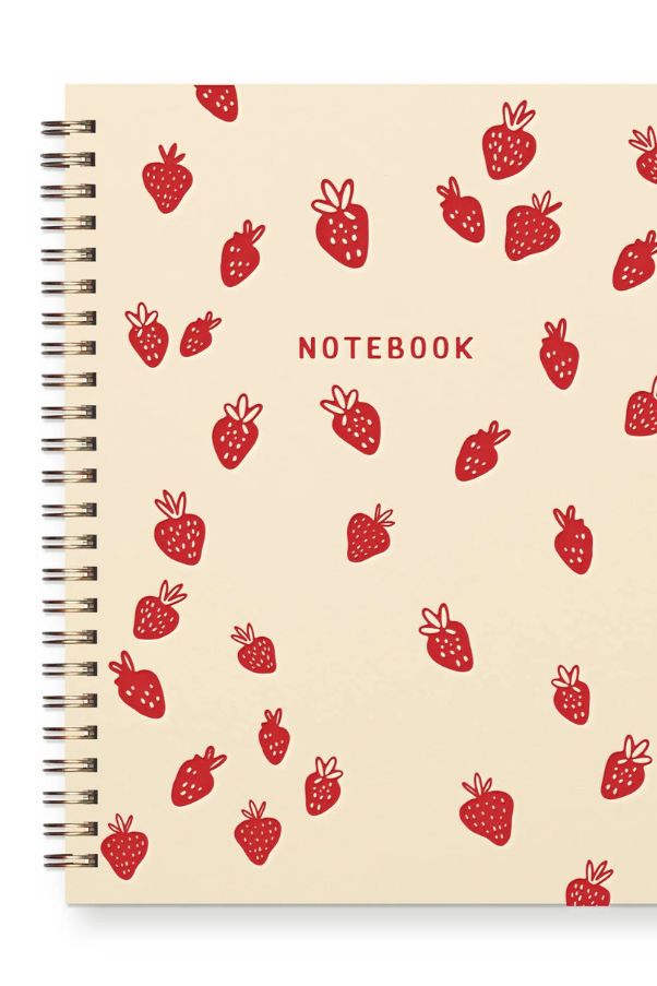 Strawberry Pattern Journal - Lined Notebook