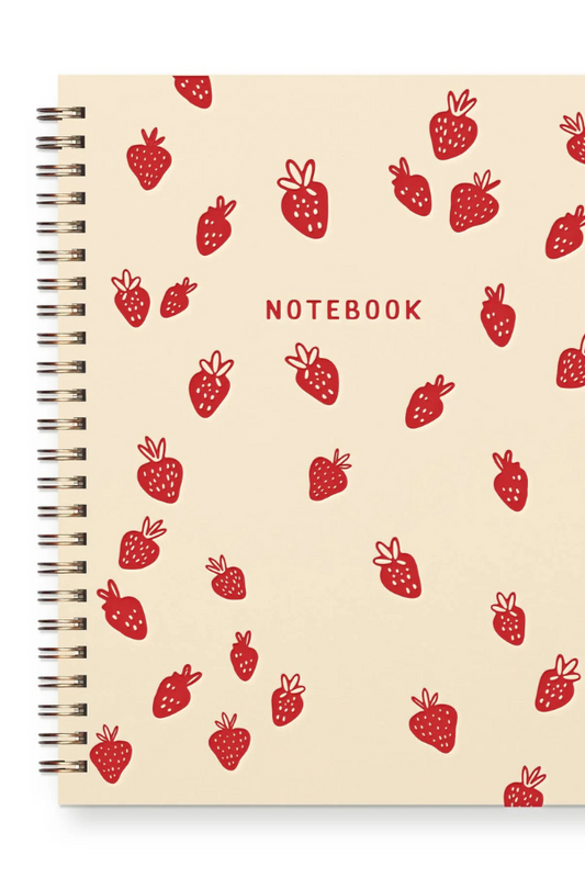 Strawberry Pattern Journal - Lined Notebook