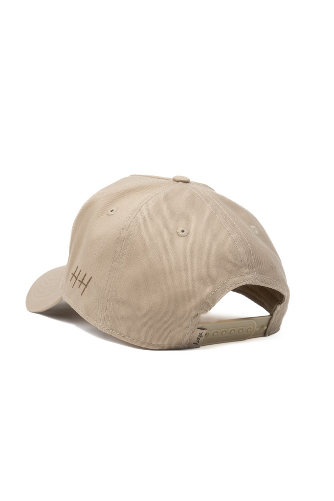 Retro Script | Khaki & Brown Hat