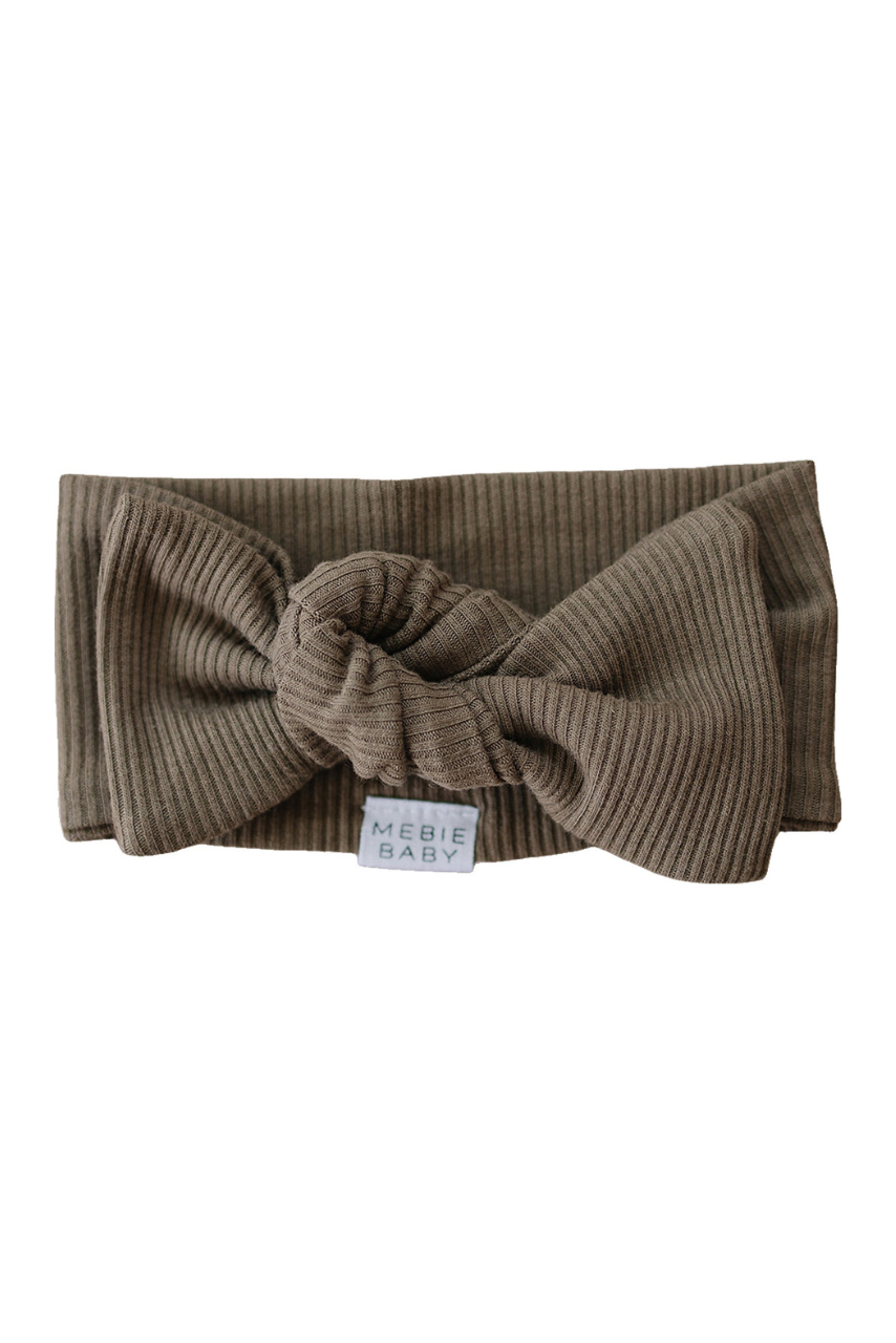 Cocoa Organic Cotton Ribbed Head Wrap