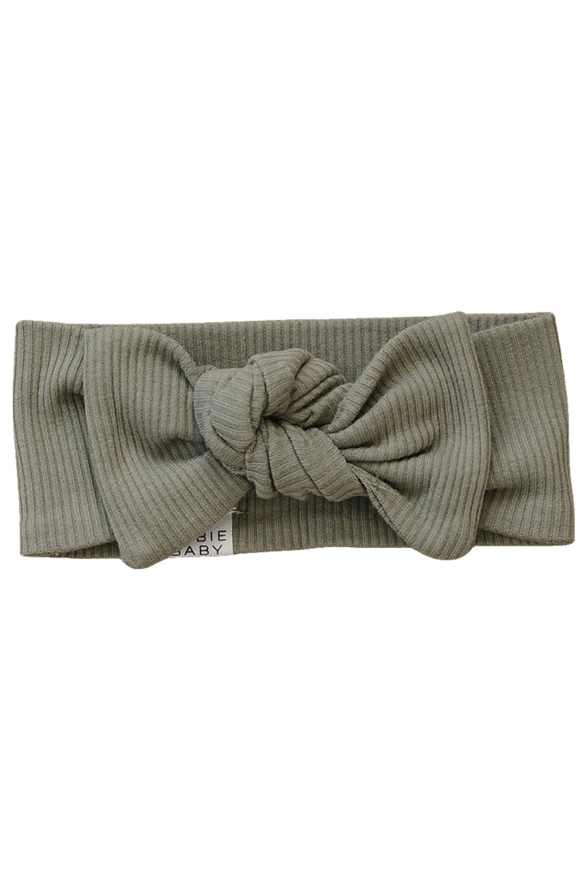 Green Organic Cotton Ribbed Head Wrap