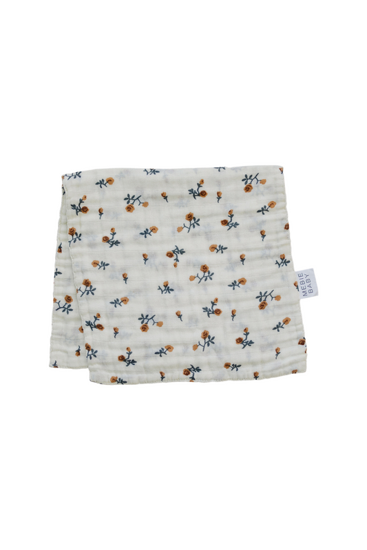 Cream Floral Muslin Burp Cloth