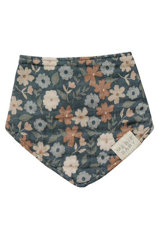 Midnight Floral Muslin Bib
