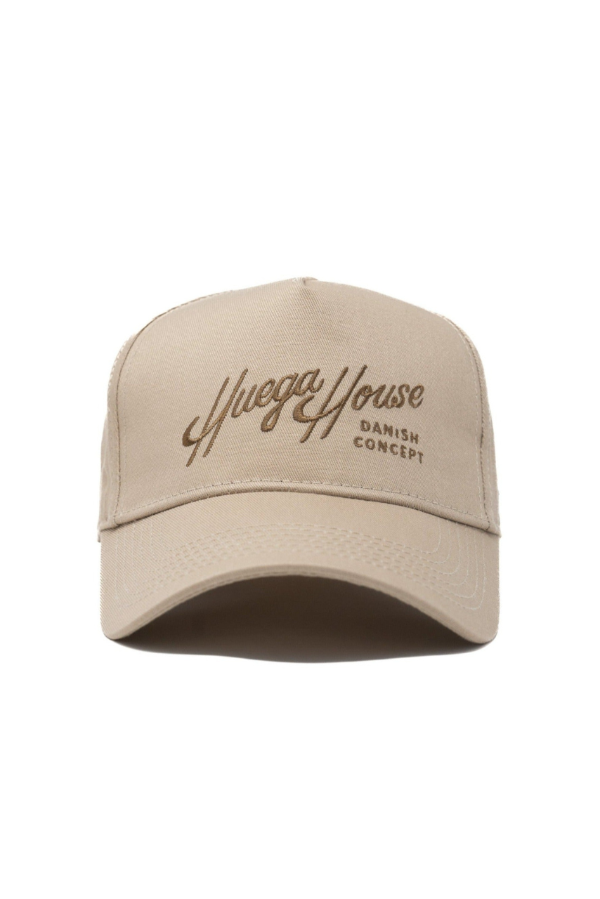 Retro Script | Khaki & Brown Hat