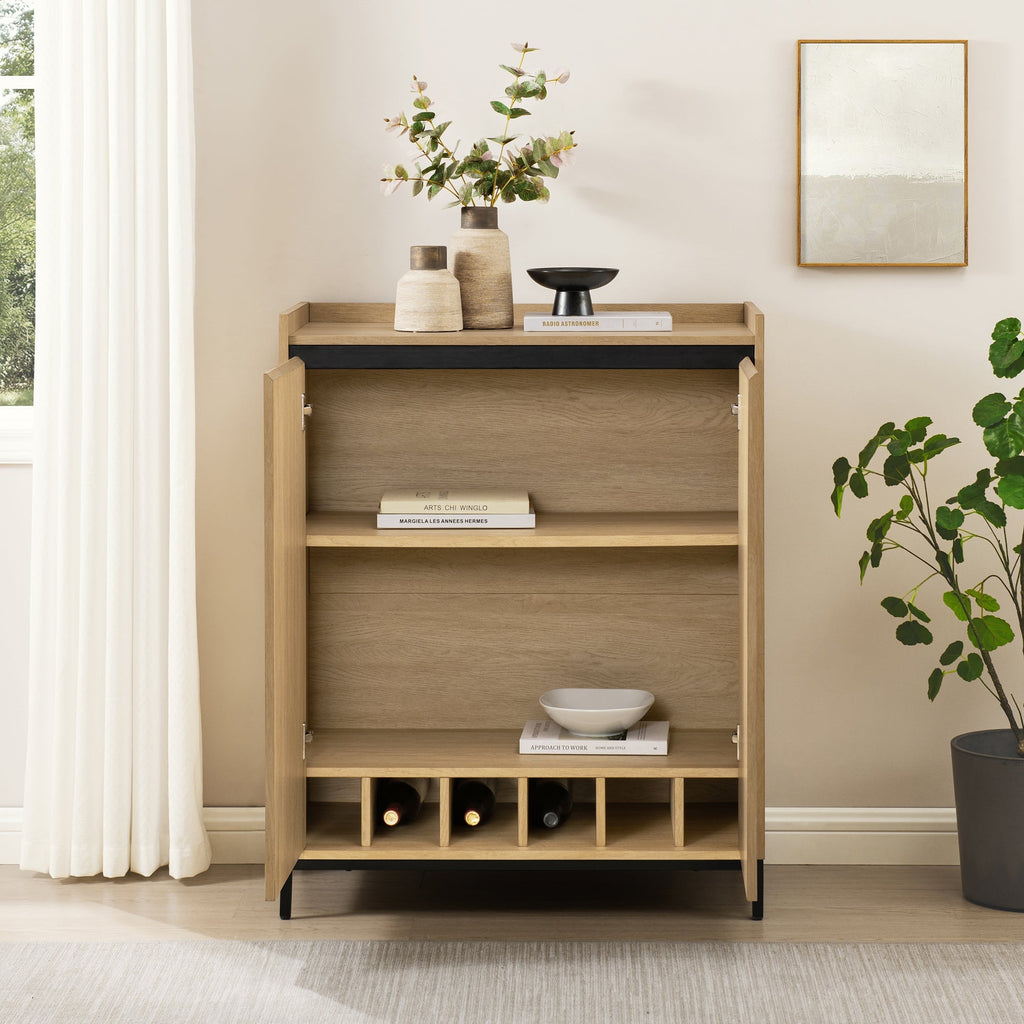 Contemporary Minimalist 2-Door Accent Cabinet