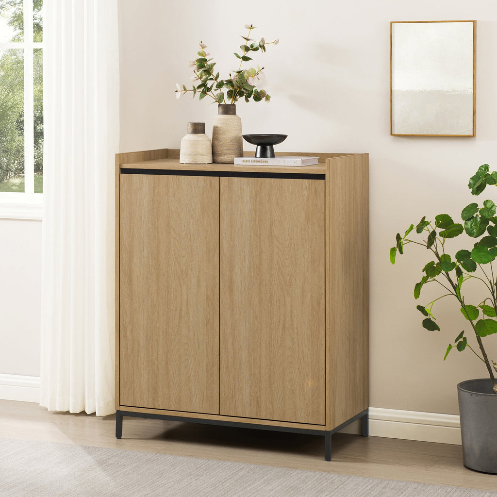 Contemporary Minimalist 2-Door Accent Cabinet