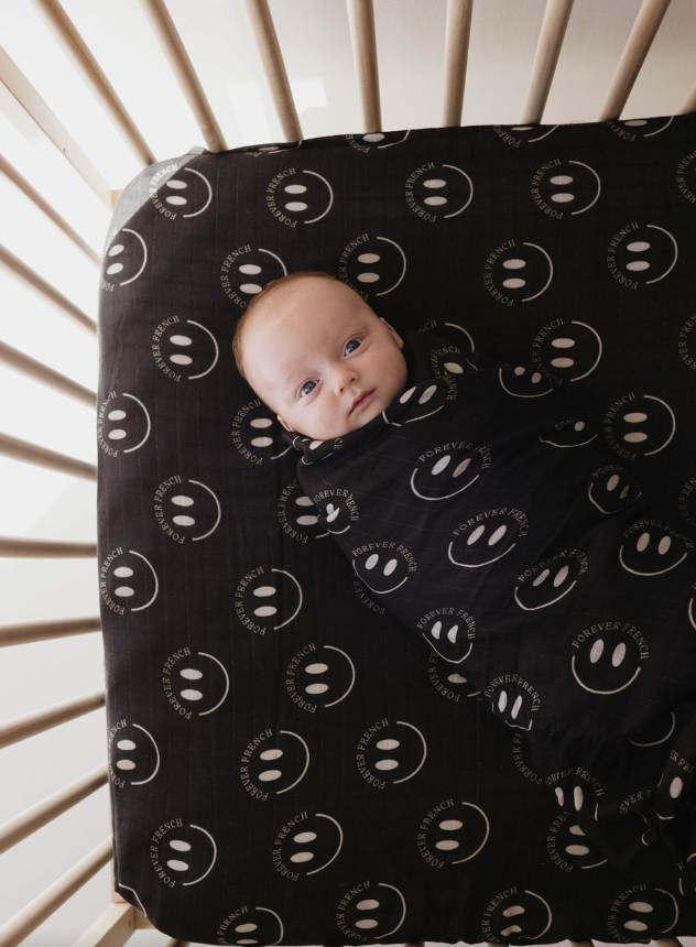 Muslin Swaddle | ff Smile Black