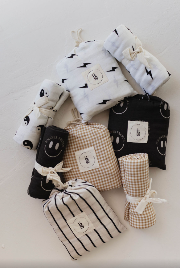 Muslin Swaddle | ff Smile Black