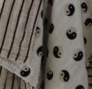 Black & White Yin Yang / Stripe | Reversible Muslin Quilt