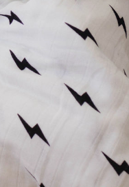 Muslin Swaddle | Black Lightning Bolt