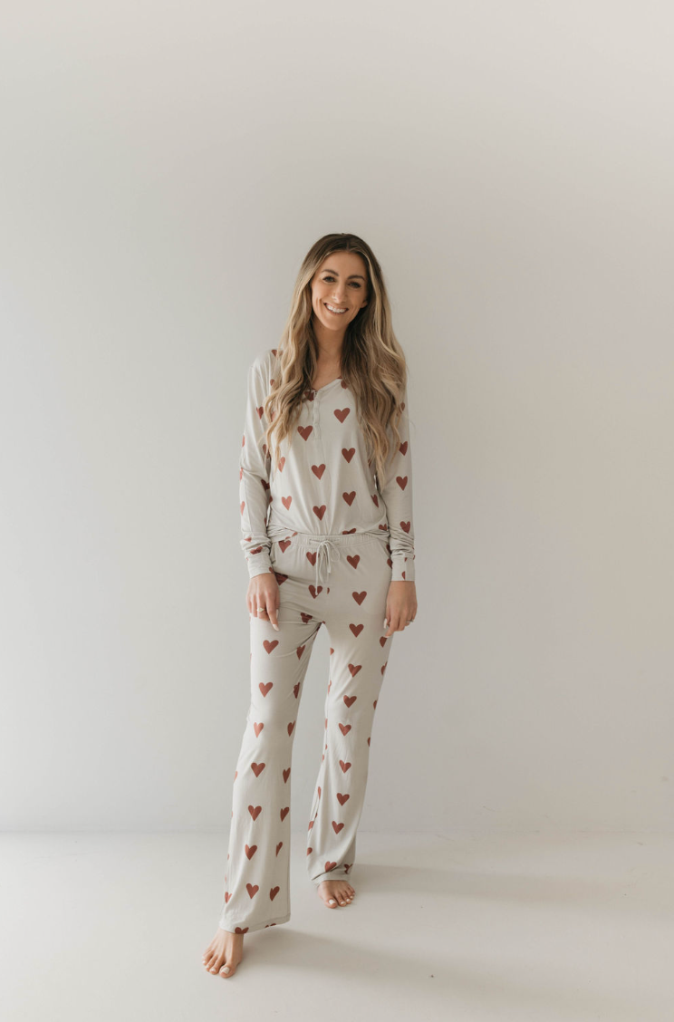Women's Bamboo Pajamas | Queen Of Hearts Paisley’s Hand Drawn Print
