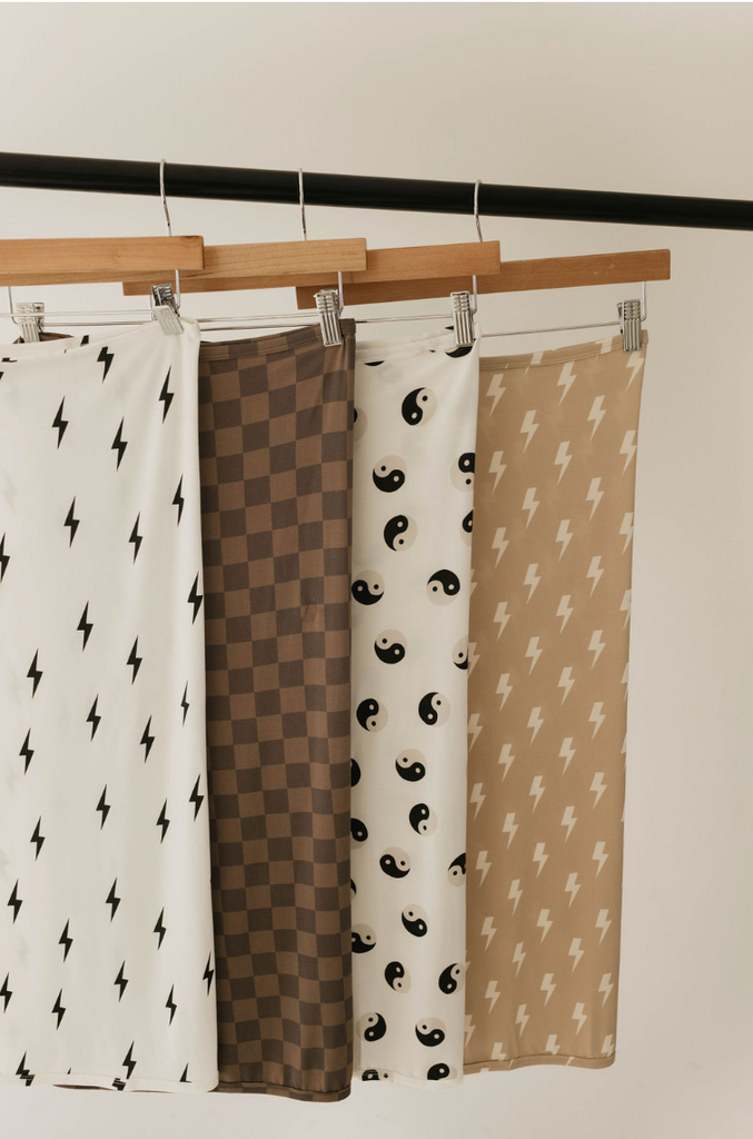 Bamboo Infant Swaddle | Faded Brown Checker