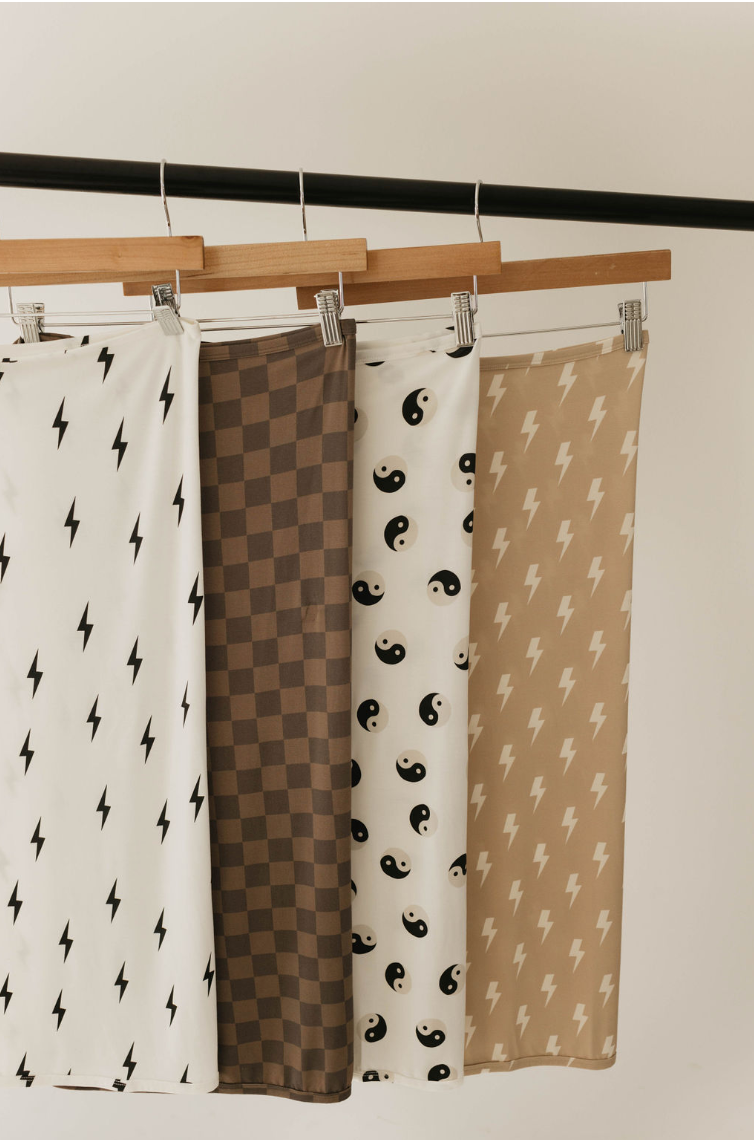 Bamboo Infant Swaddle | Faded Brown Checker