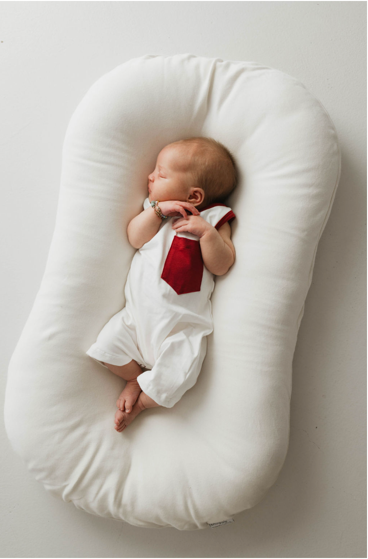 White with Red  | T-Shirt Tank Romper w/ Pocket