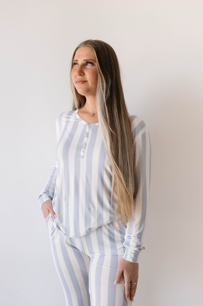 Women's Bamboo Pajamas | Ocean Stripe