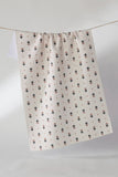 Geometry Folk Pixel White Tea Towel