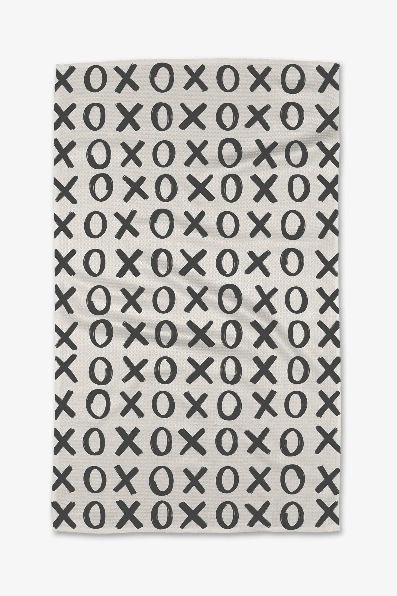 Geometry Hug and Kiss White Tea Towel
