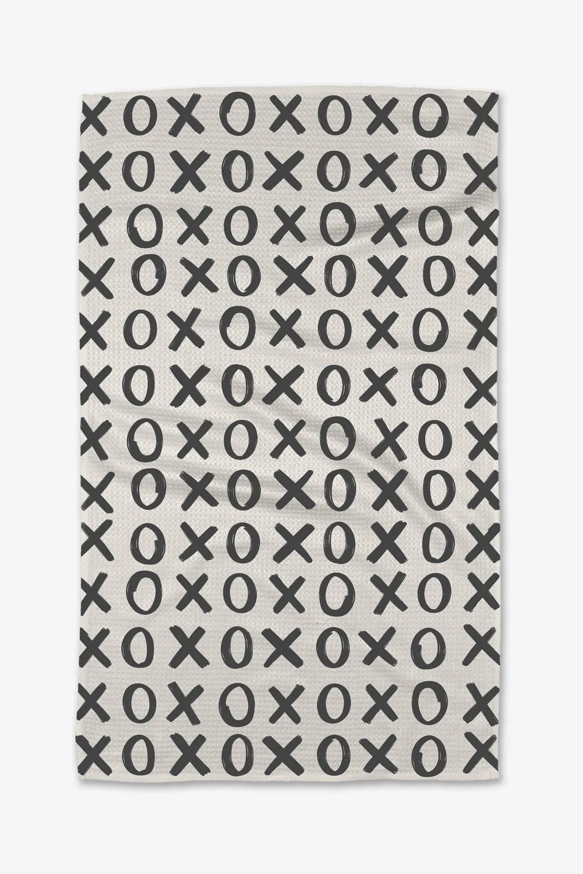 Geometry Hug and Kiss White Tea Towel