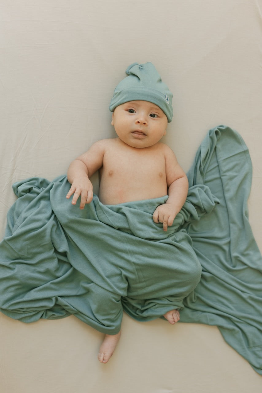 Blue Swaddle and Hat Pack | ROOLEE