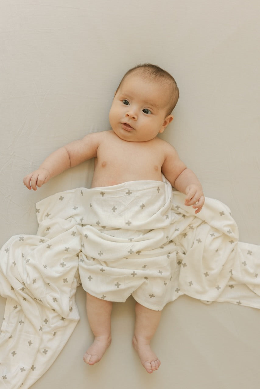 Knit Swaddle Blanket Neutral Baby Blankets ROOLEE