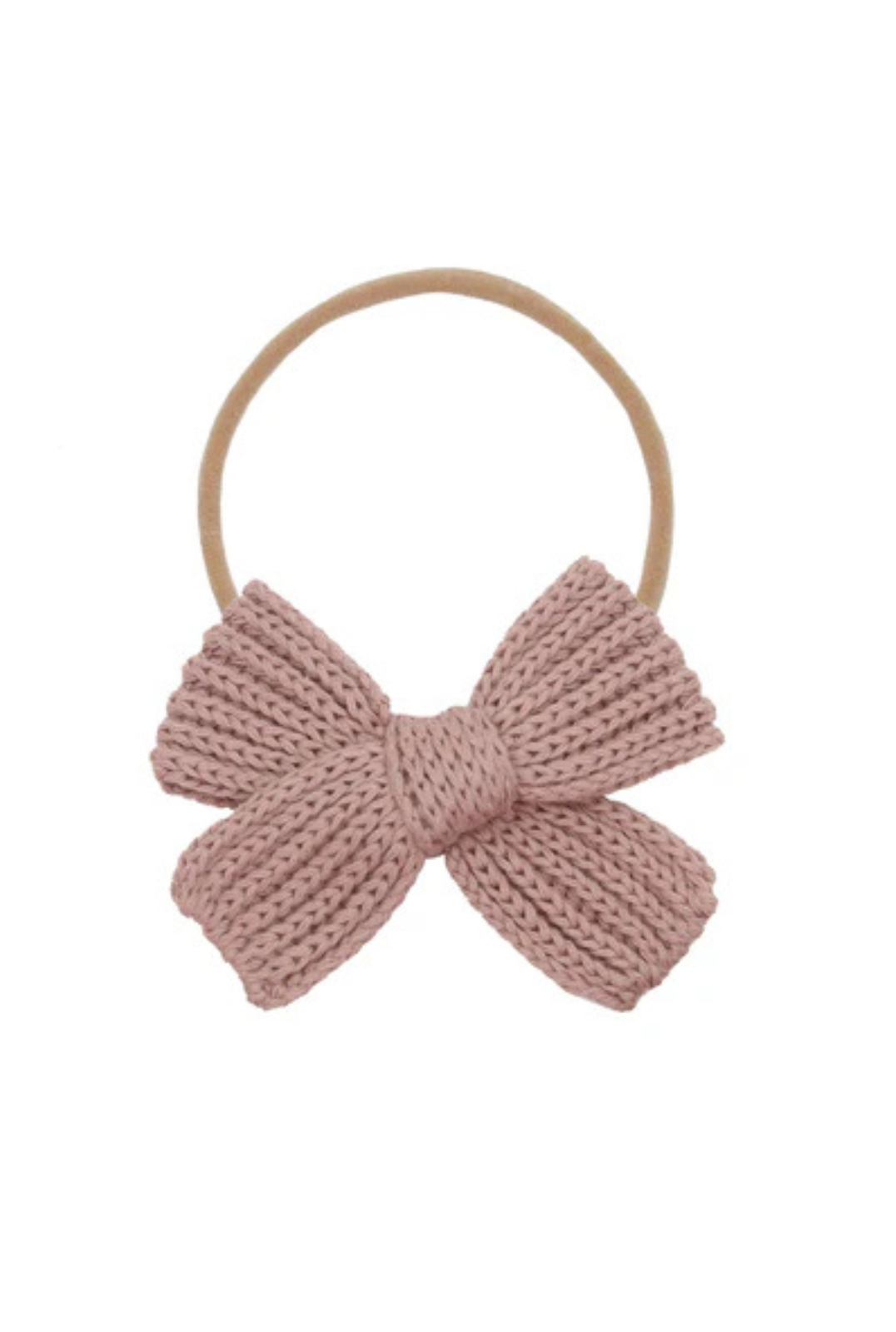 Mauve Chunky Knit Sweater Bow Headband