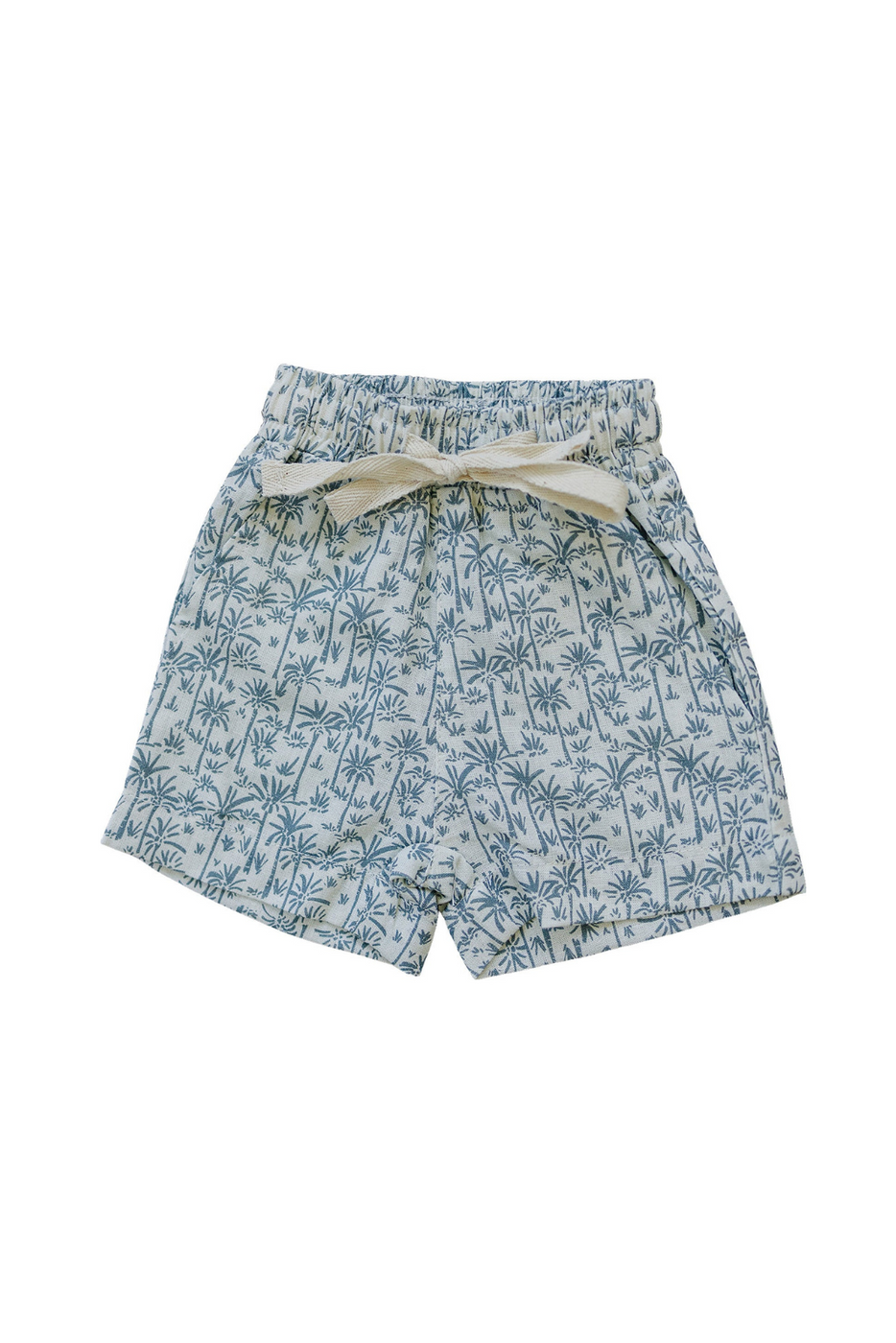 Palm Tree Linen Cotton Shorts