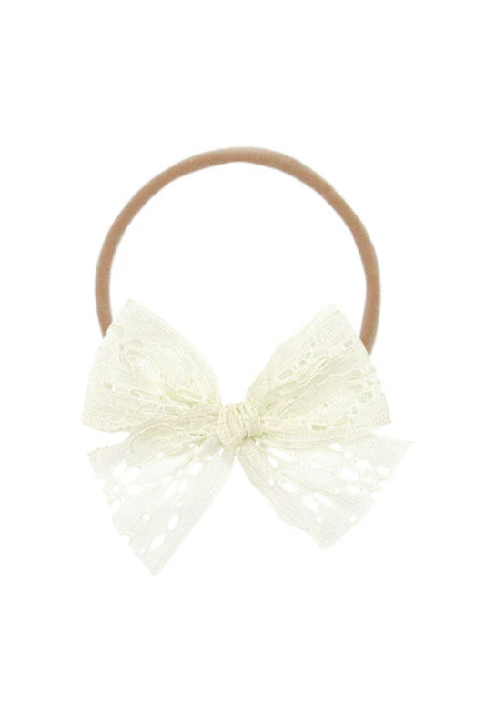 Ivory Daisy Lace Bow Headband