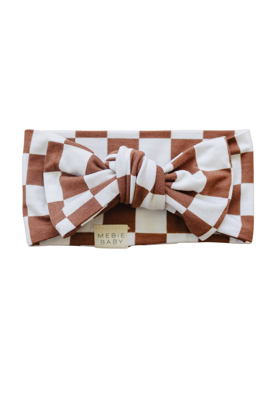 Rust Checkered Bamboo Head Wrap