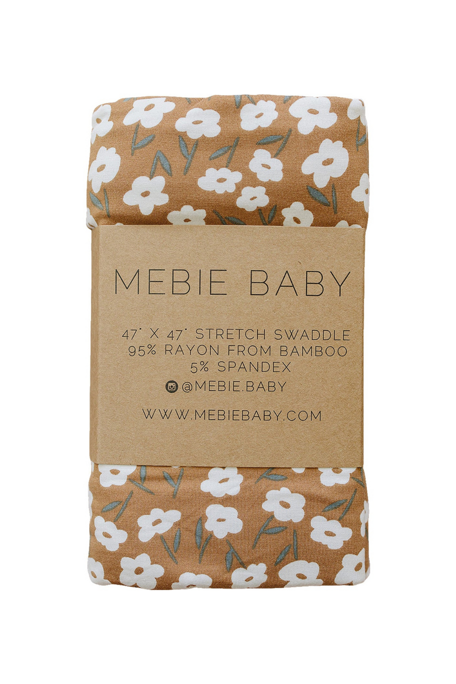 Mustard Floral Bamboo Stretch Swaddle