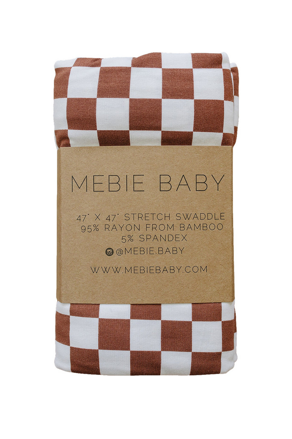 Rust Checkered Bamboo Stretch Swaddle