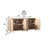 Chantelle 64" Modern Curved Buffet Sideboard & TV Stand