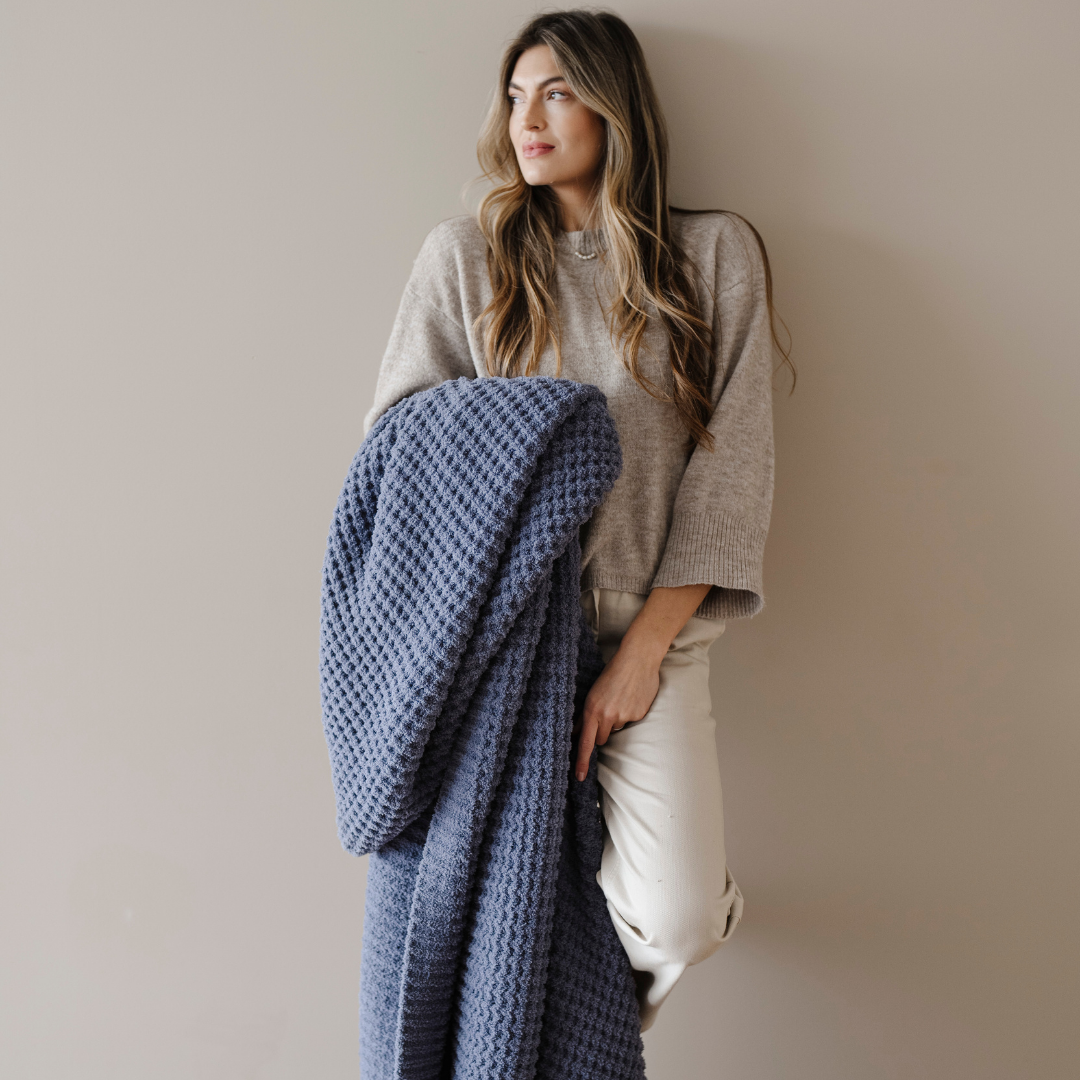 WAFFLE KNIT XL THROW BLANKETS
