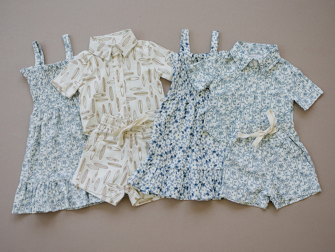 a group of children's clothes