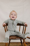 Green Stripe Bamboo Zipper