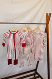 Red Stripe Bamboo Zipper