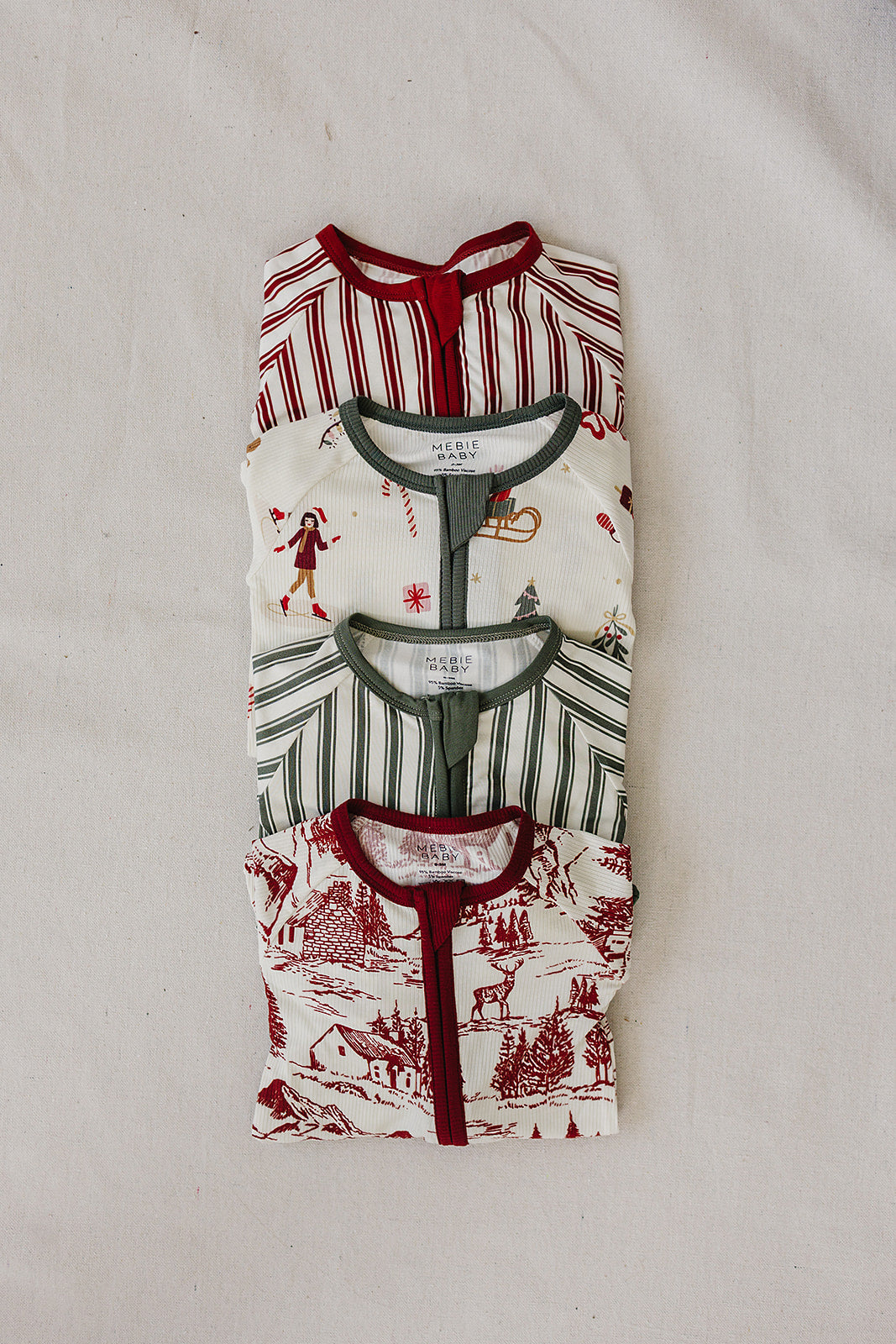 Green Stripe Bamboo Zipper