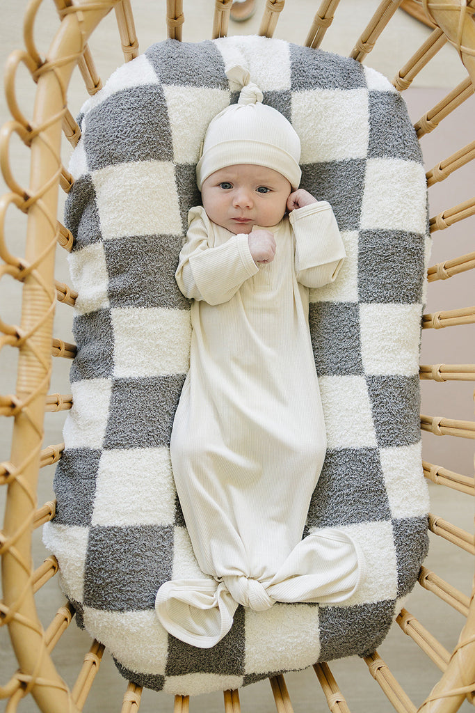 Cream Ribbed Bamboo Knot Gown