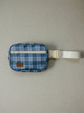 Navy Plaid Mini Fanny Pack