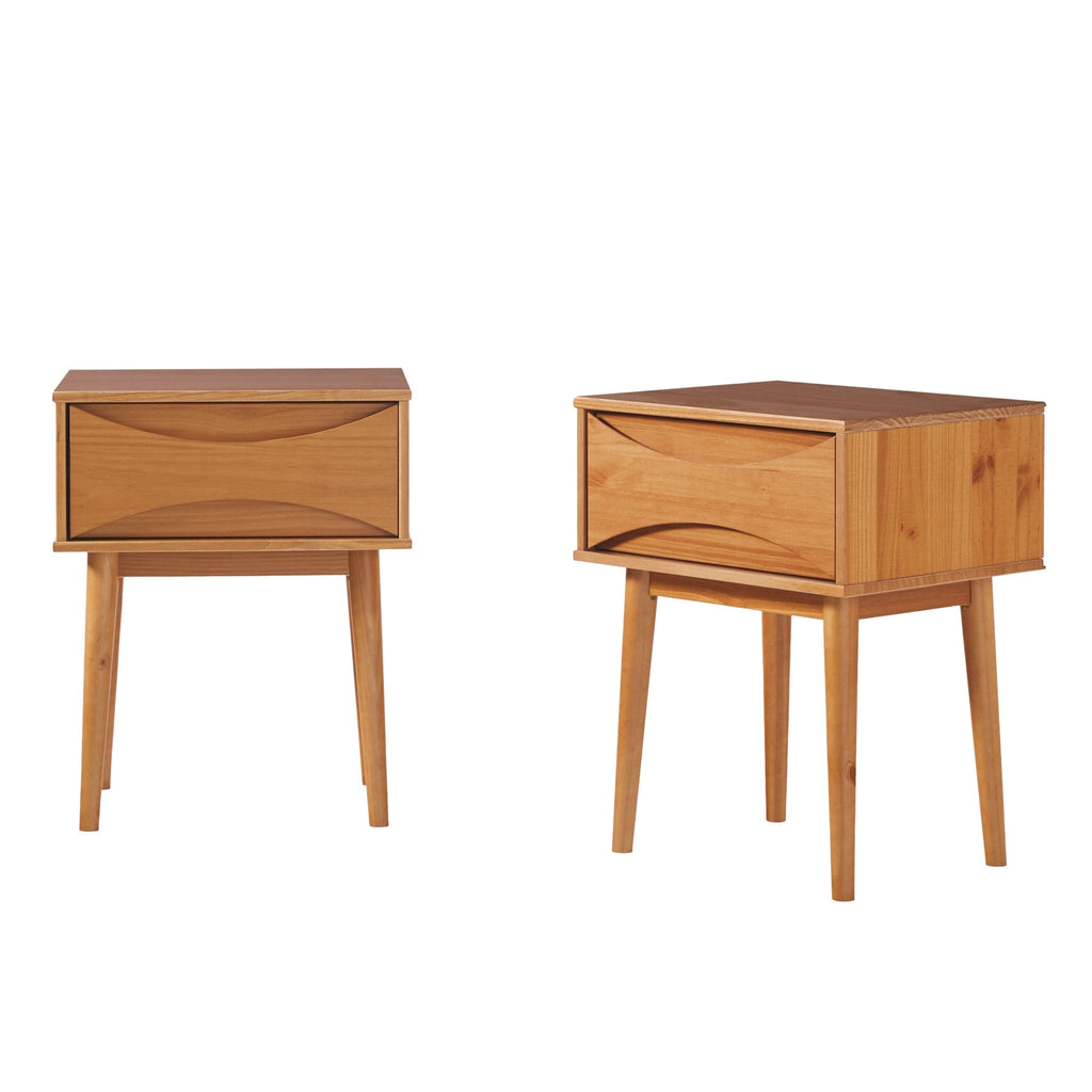 Atticus Solid Wood Mid-Century Modern Nightstand