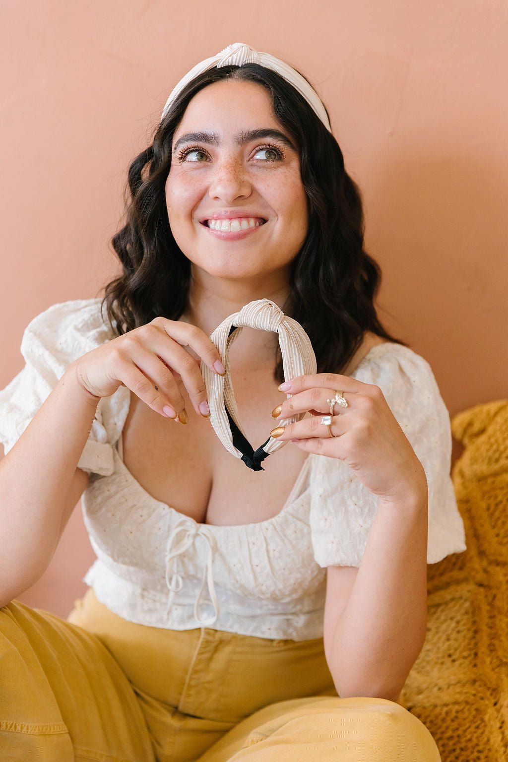 Champagne Pleated Hard Headband