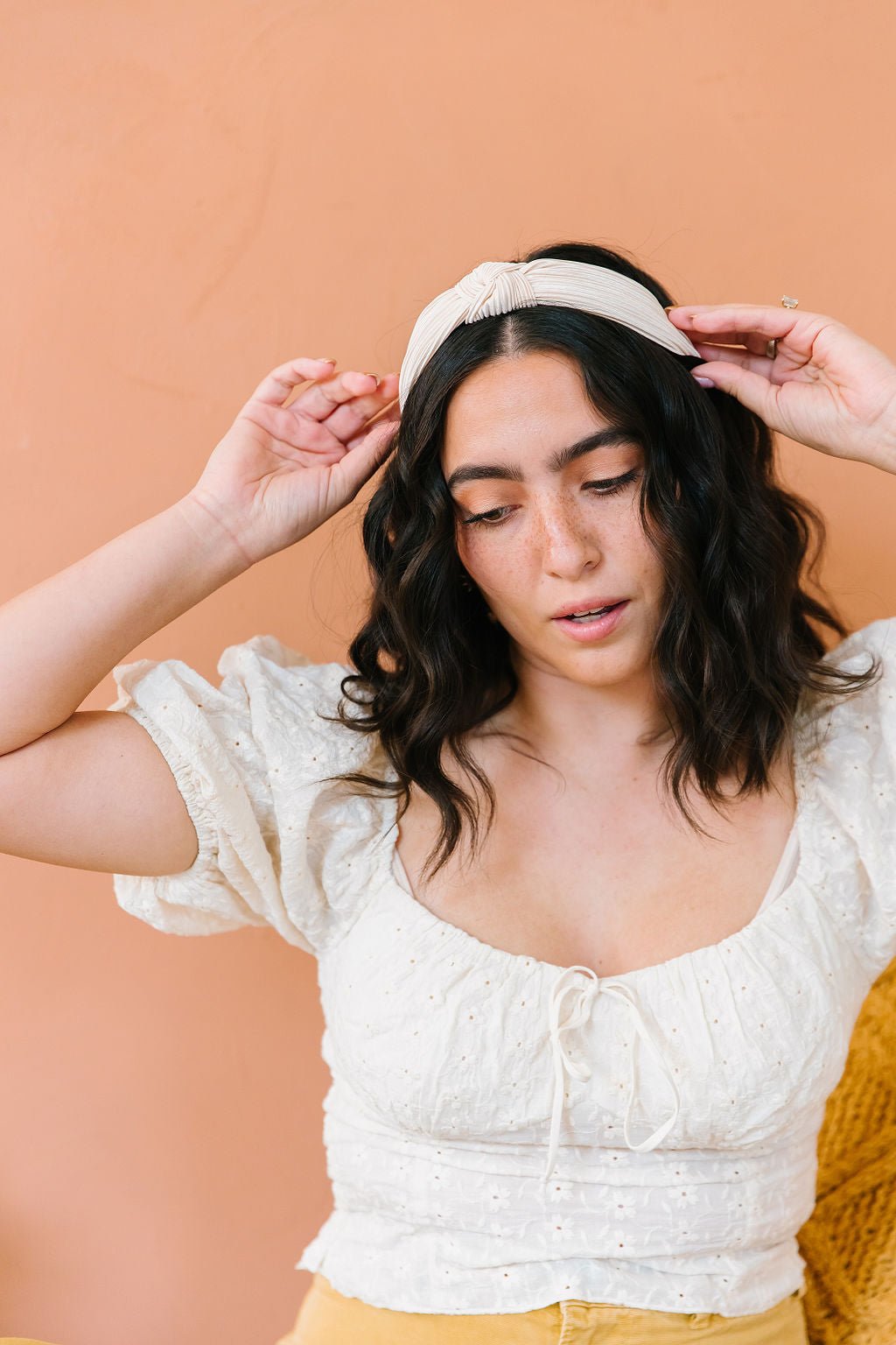 Champagne Pleated Hard Headband