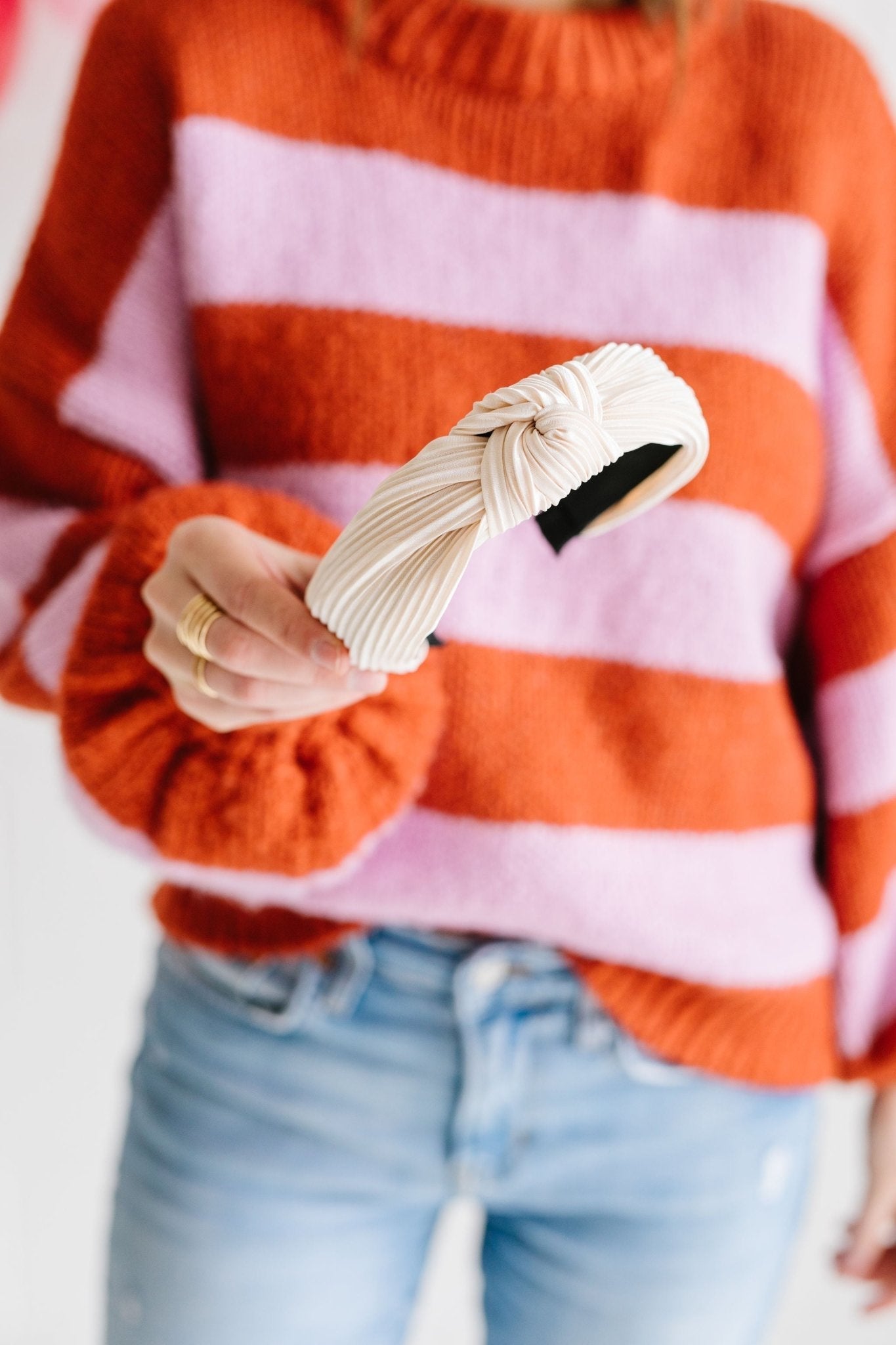 Champagne Pleated Hard Headband