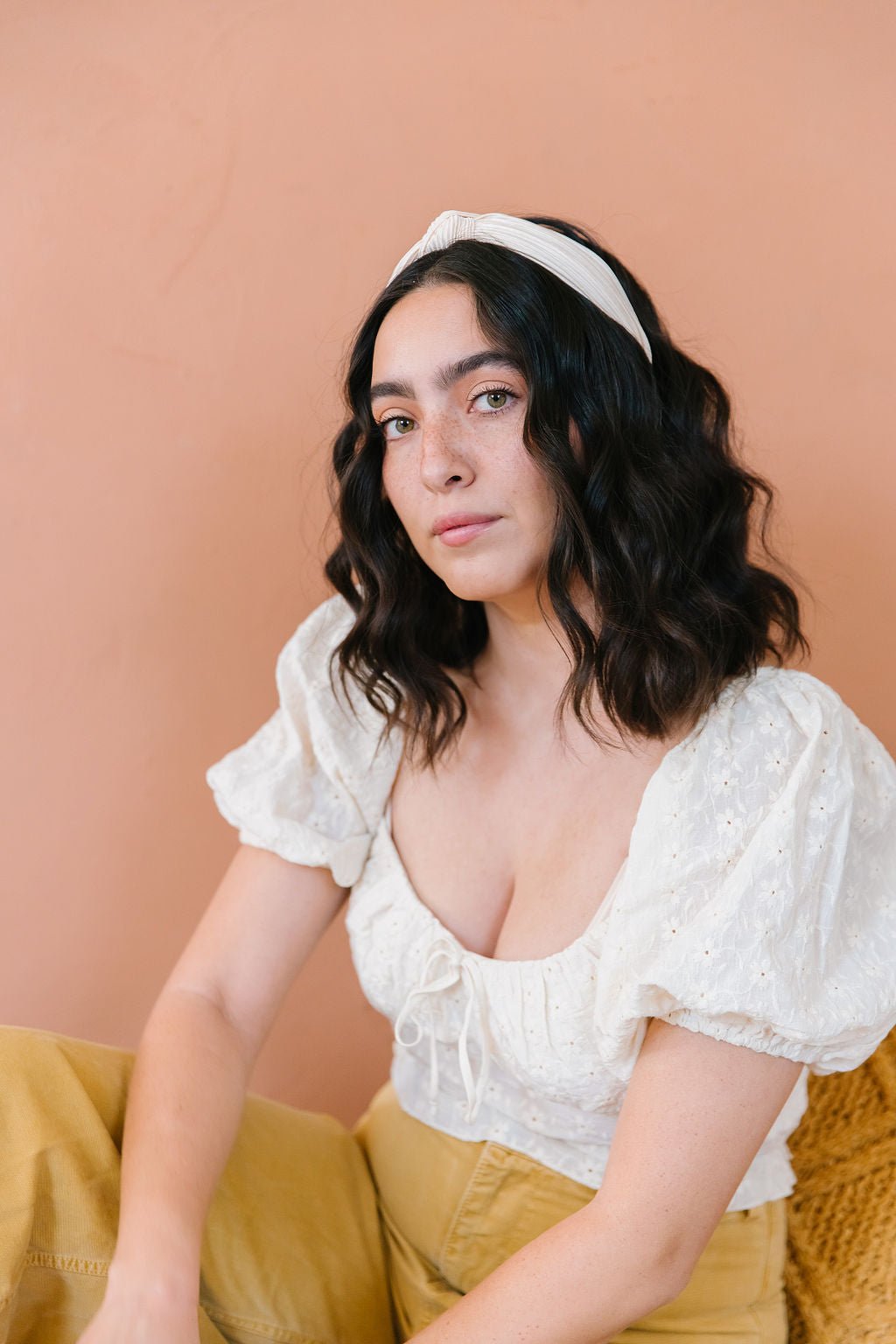 Champagne Pleated Hard Headband