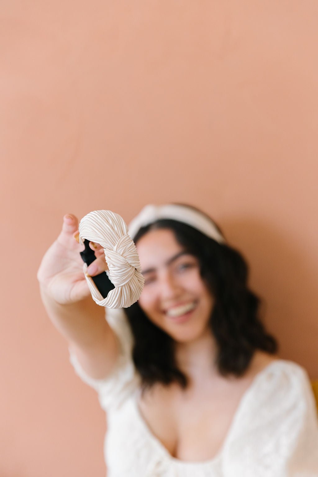 Champagne Pleated Hard Headband