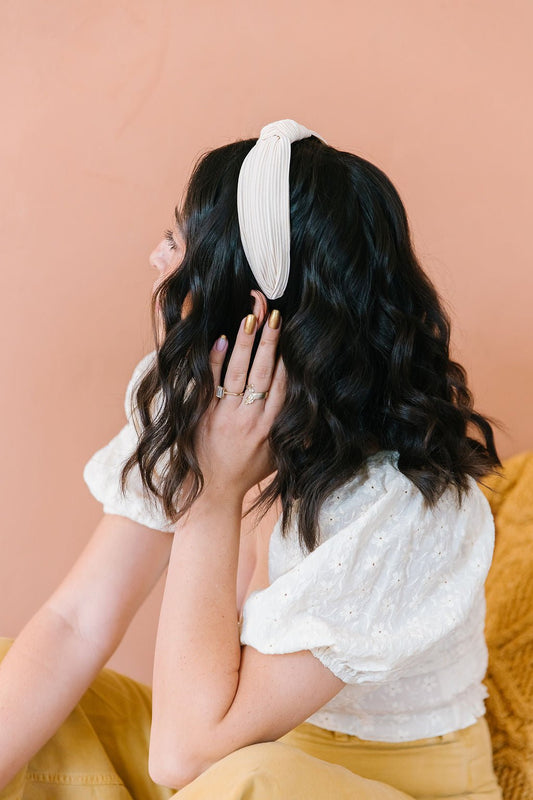 Champagne Pleated Hard Headband